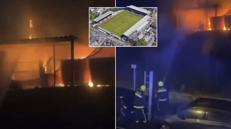 Fire breaks out at St James Park stadium in Exeter - VIDEO 