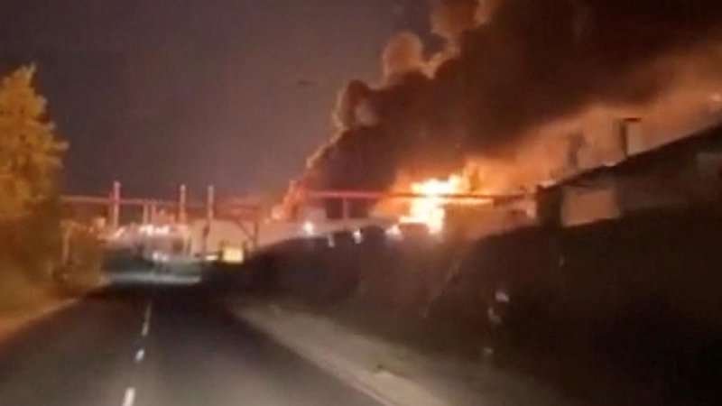 Russia's Saratov hit by overnight drone attack, fire erupts near oil refinery -  VIDEO 
