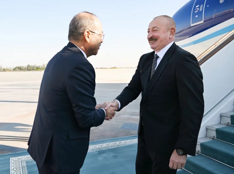 News about - President Aliyev arrives in Uzbekistan