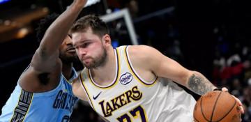 Doncic drops 44 in return as Lakers edge Grizzlies 117-112 in NBA Cup opener