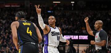 Westbrook’s triple-double lifts Kings past Warriors 121–116