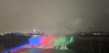 Niagara Falls lit up in colors of Azerbaijan -  VIDEO 