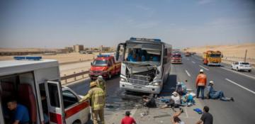 Two dead, dozens injured in Egypt tourist bus crash