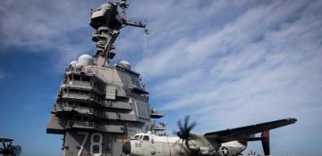 US aircraft carrier group docks in the Caribbean