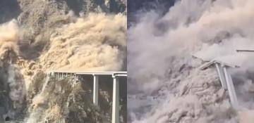 Chinese bridge collapses due to landslide just months after opening