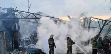 Russia strikes logistics warehouse in Kharkiv, injuring three 