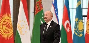 President Ilham Aliyev arrives at Congress Center in Tashkent  -PHOTO  
