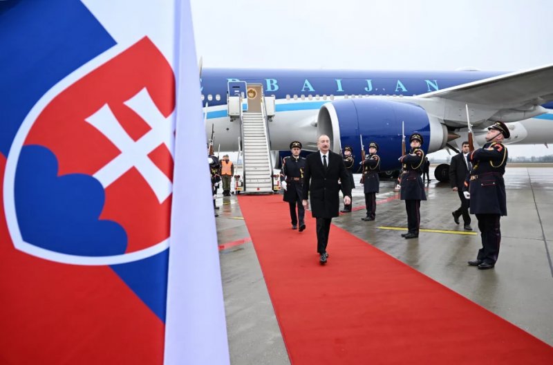 News about - President Ilham Aliyev lands in Slovakia for official visit