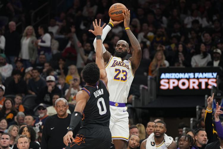 LeBron James, Doncic lead Lakers in narrow win over Suns