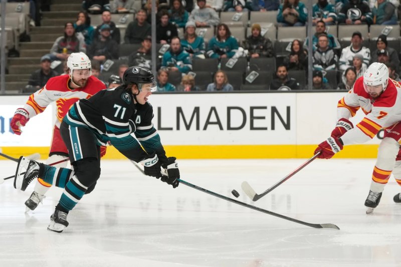 Celebrini sets record as Sharks beat Flames 6-3
