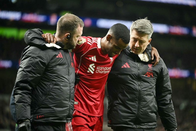 Liverpool's Isak out for two months after reckless tackle