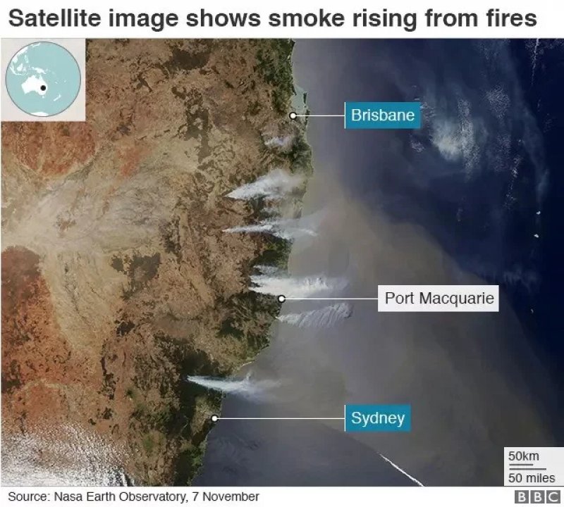 News about - Australian authorities urge thousands to flee New South Wales bushfires  -VIDEO 