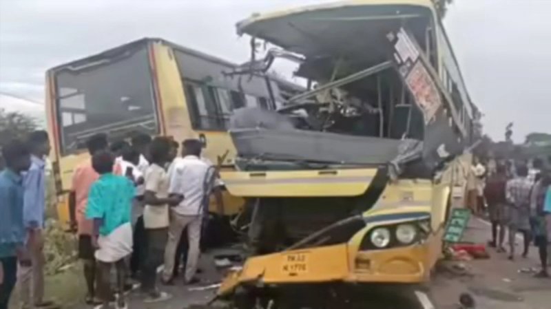 At least 10 dead as two buses collide in southern India