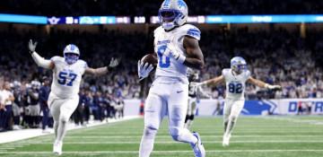 Gibbs scores 3 TDs as Lions beat Cowboys 44-30