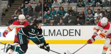 Celebrini sets record as Sharks beat Flames 6-3
