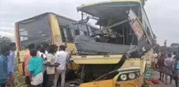 At least 10 dead as two buses collide in southern India