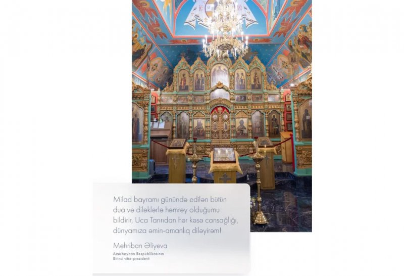 News about - First Vice-President Mehriban Aliyeva shares post on Christmas 