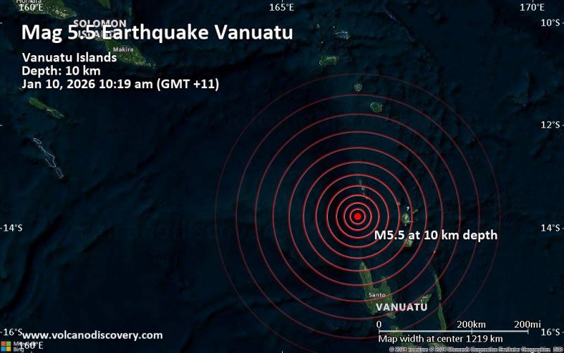 5.6-magnitude earthquake strikes near Sola, Vanuatu 