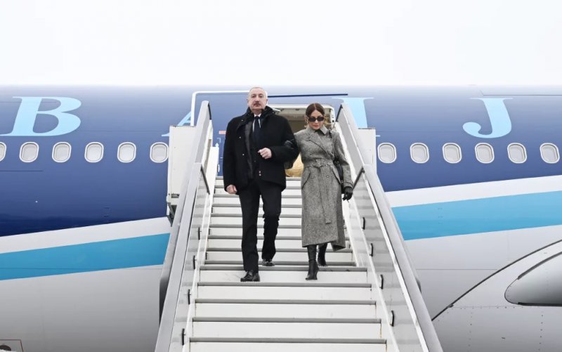 President Aliyev arrives in Switzerland to attend WEF annual meeting