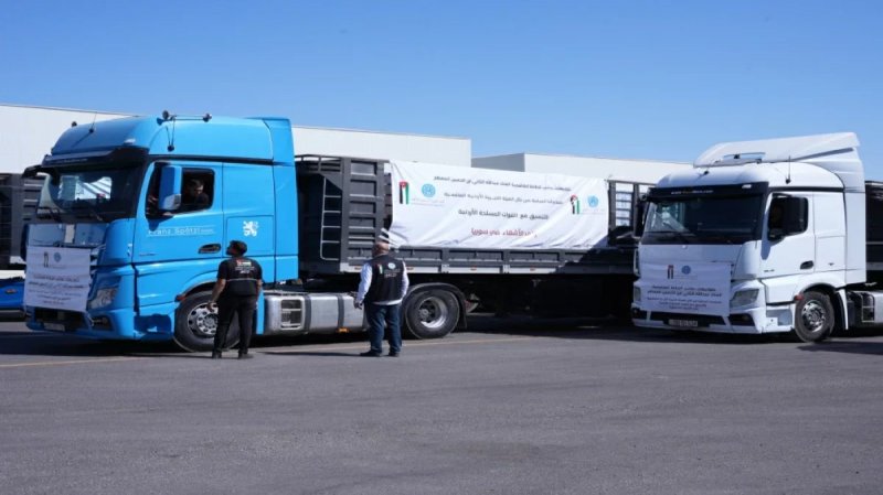 Jordan sends humanitarian aid convoy to Syria amid clashes
