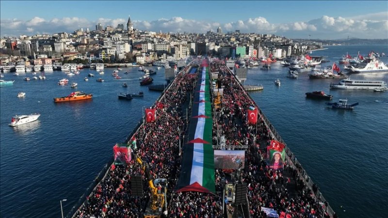 Istanbul sees mass New Year march for Palestine