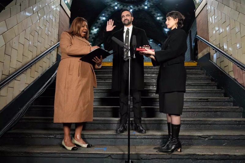 Mamdani sworn in as New York City mayor at historic subway station