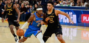 Thunder cruise past short-handed Warriors 131-94