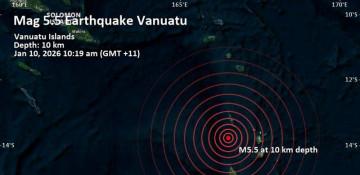 5.6-magnitude earthquake strikes near Sola, Vanuatu 