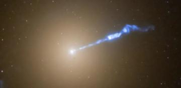 Astronomers trace 3,000-light-year jet to the first imaged black hole