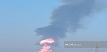 Mud volcano erupts with flames in Azerbaijan