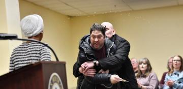 Minnesota congresswoman Ilhan Omar targeted with liquid at town hall -  VIDEO 