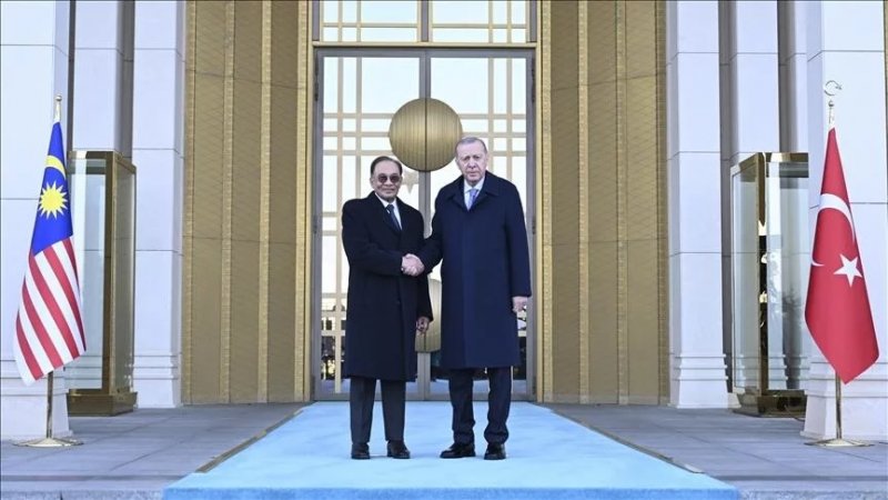 Turkish President meets Malaysian PM Anwar in Ankara 