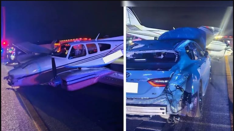 US plane crash-lands on Georgia street, hits cars -  VIDEO  
