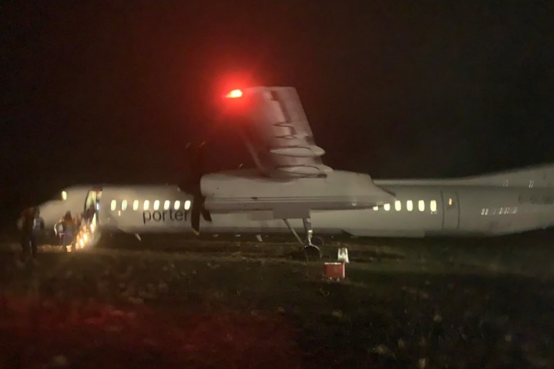 Porter Airlines plane slides off runway in Canada -  VIDEO  