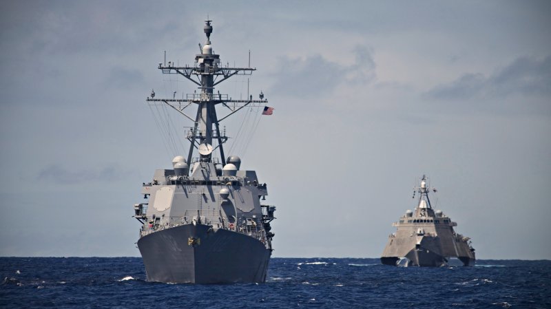 Two US Navy ships collide during refueling operation 