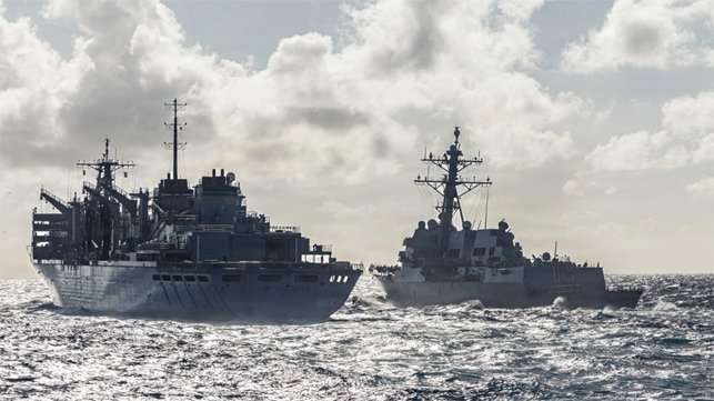 U.S. Navy destroyer, supply ship collide in Caribbean Sea 