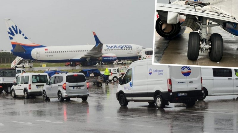 Plane’s landing gear breaks during takeoff at Antalya Airport - VIDEO