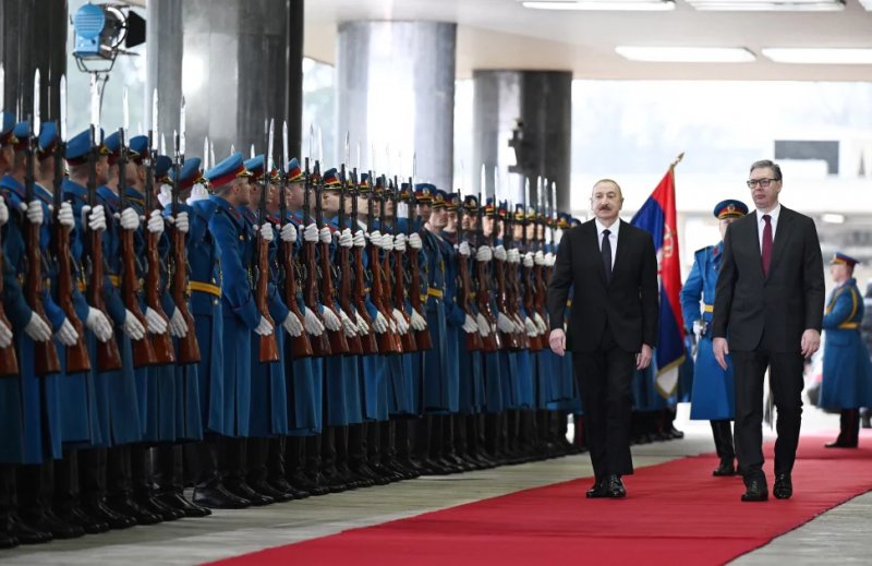 News about -  Azerbaijan president receives official welcome in Belgrade  - PHOTO  