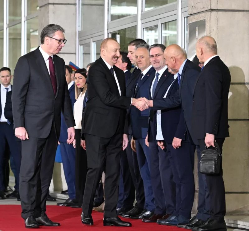 News about -  Azerbaijan president receives official welcome in Belgrade  - PHOTO  