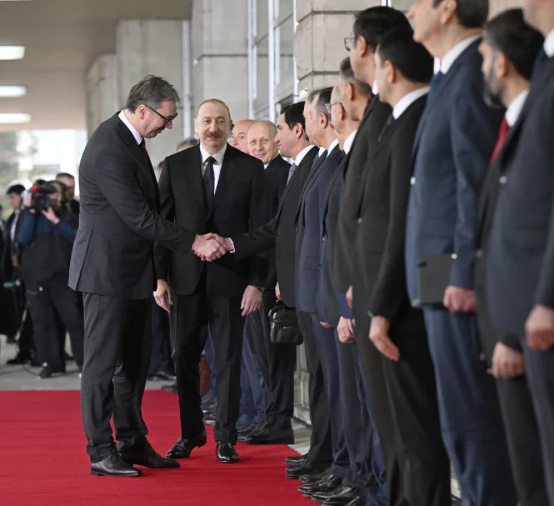 News about -  Azerbaijan president receives official welcome in Belgrade  - PHOTO  