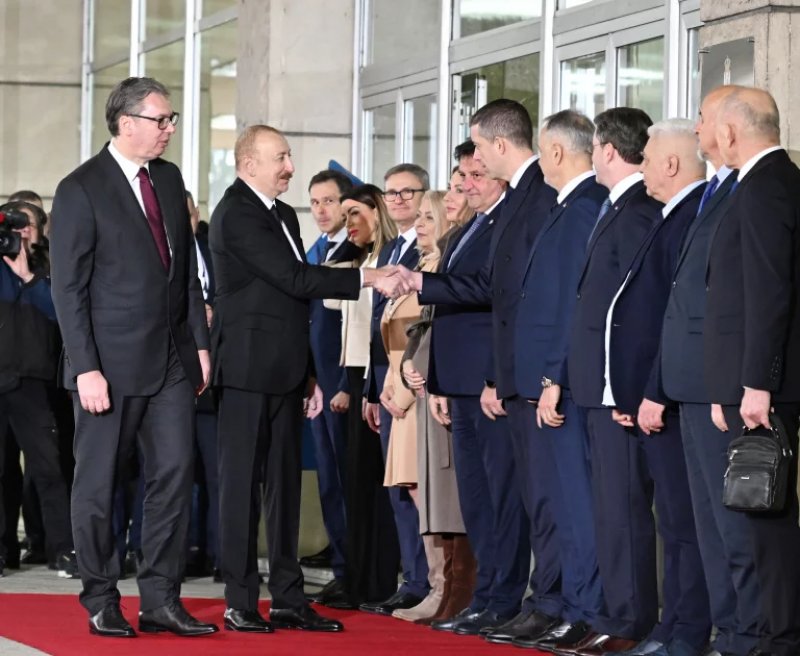 News about -  Azerbaijan president receives official welcome in Belgrade  - PHOTO  