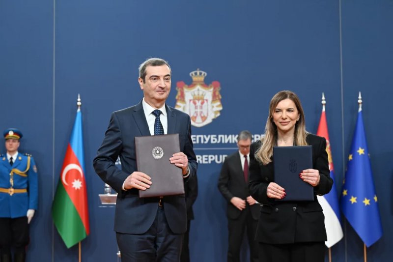 News about -  Azerbaijan and Serbia exchange agreements in Belgrade  - PHOTO  