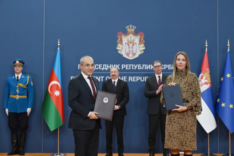 News about -  Azerbaijan and Serbia exchange agreements in Belgrade  - PHOTO  