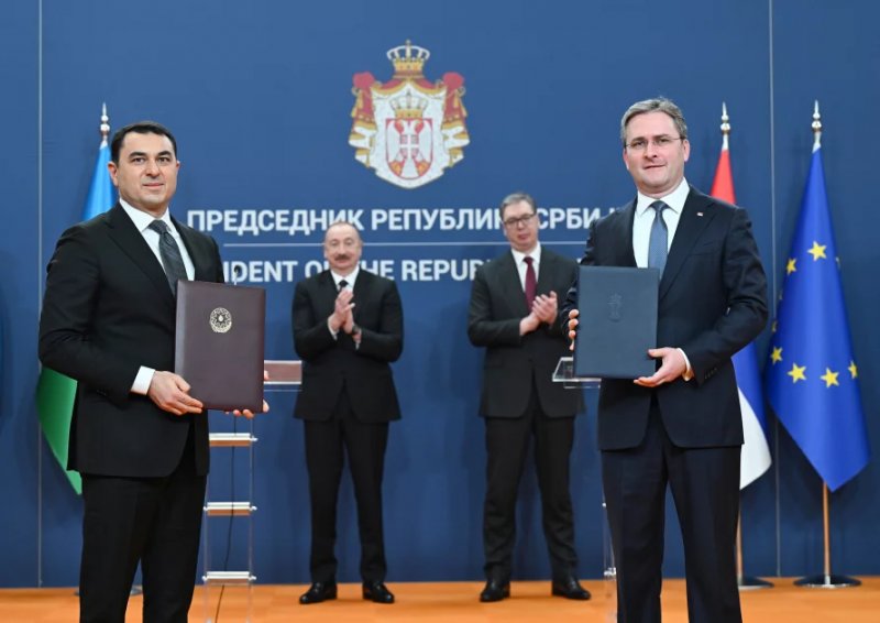 News about -  Azerbaijan and Serbia exchange agreements in Belgrade  - PHOTO  