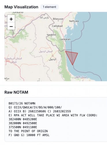 2026/02/3-1772100596.webp + Iran closes airspace over entire maritime zone along Azerbaijan border News about - Iran closes airspace over entire maritime zone along Azerbaijan border