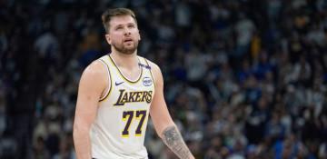 Doncic exits early with leg soreness as Lakers beat 76ers