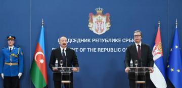  Aliyev and Vučić make press statements in Belgrade  - PHOTO  