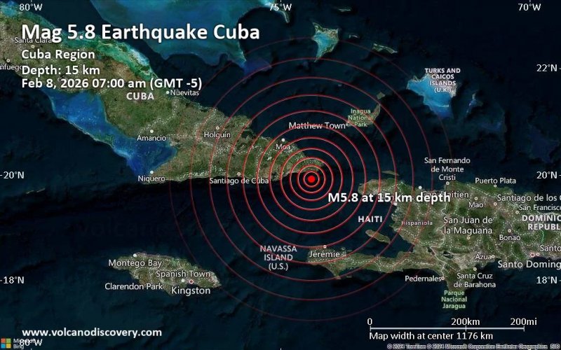 Magnitude 5.5 earthquake strikes Cuba, EMSC says 