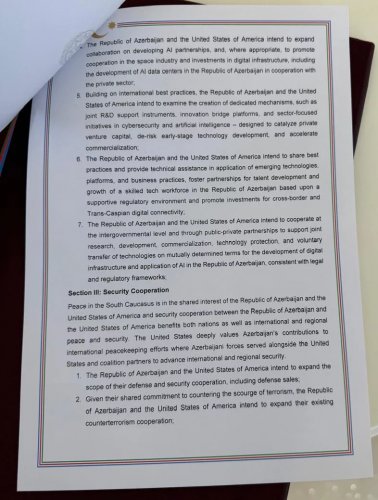 News about - Azerbaijan, US sign Charter on Strategic Partnership 