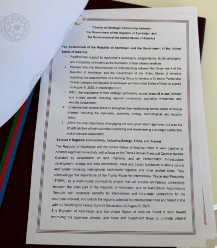 News about - Azerbaijan, US sign Charter on Strategic Partnership 